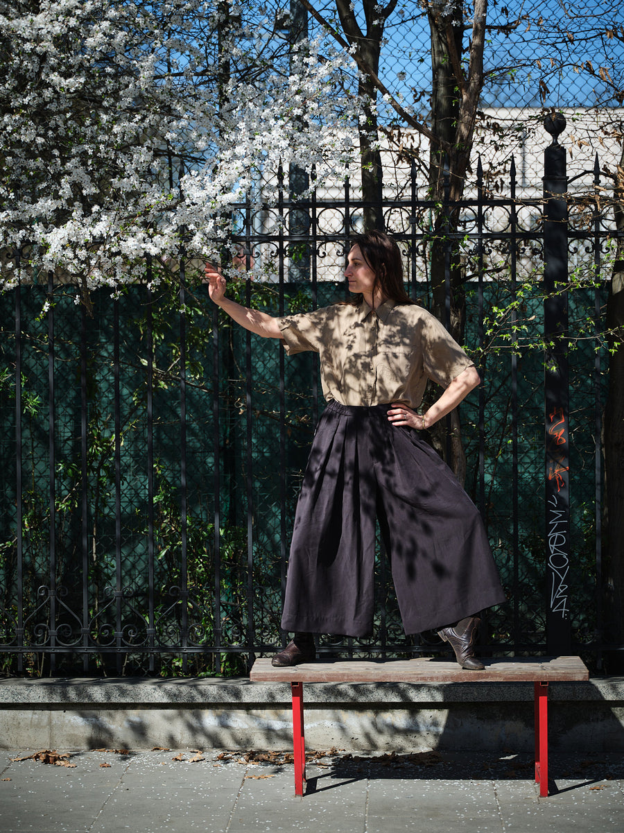 spodnie WEST HAKAMA black tencel