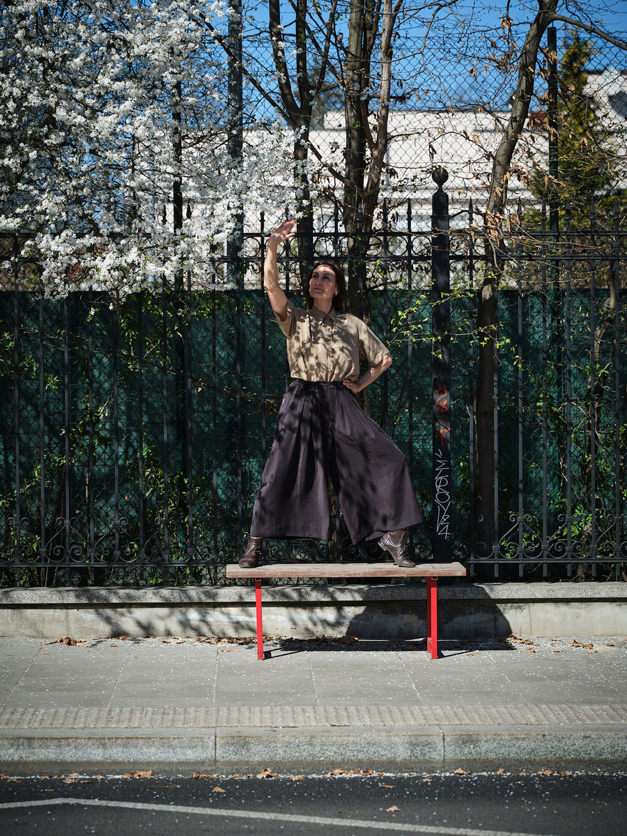 spodnie WEST HAKAMA black tencel