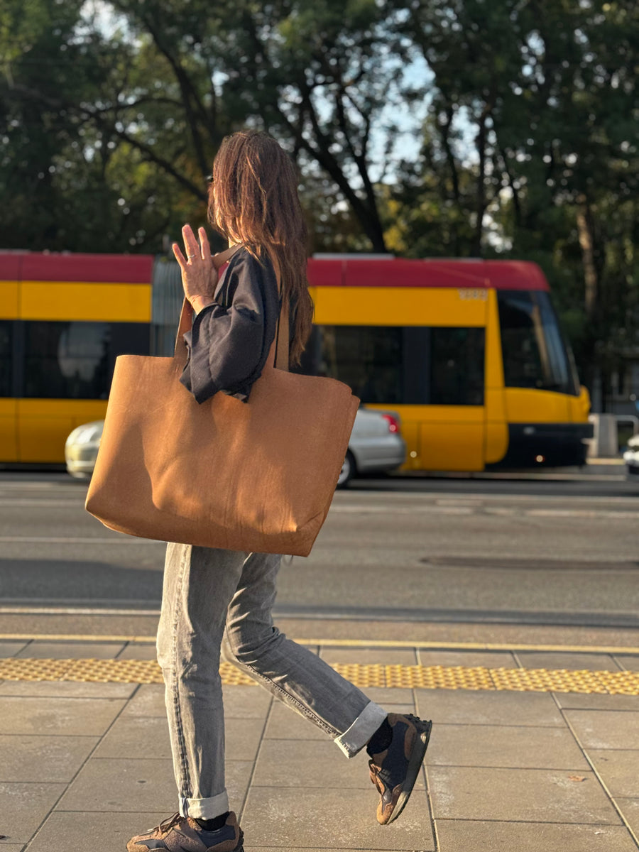 Torba XXL CAMEL 100% skóra naturalna