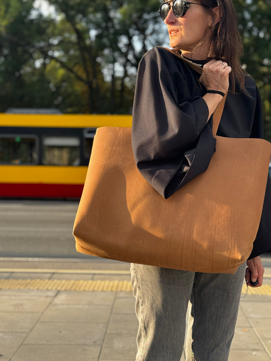 Torba XXL CAMEL 100% skóra naturalna