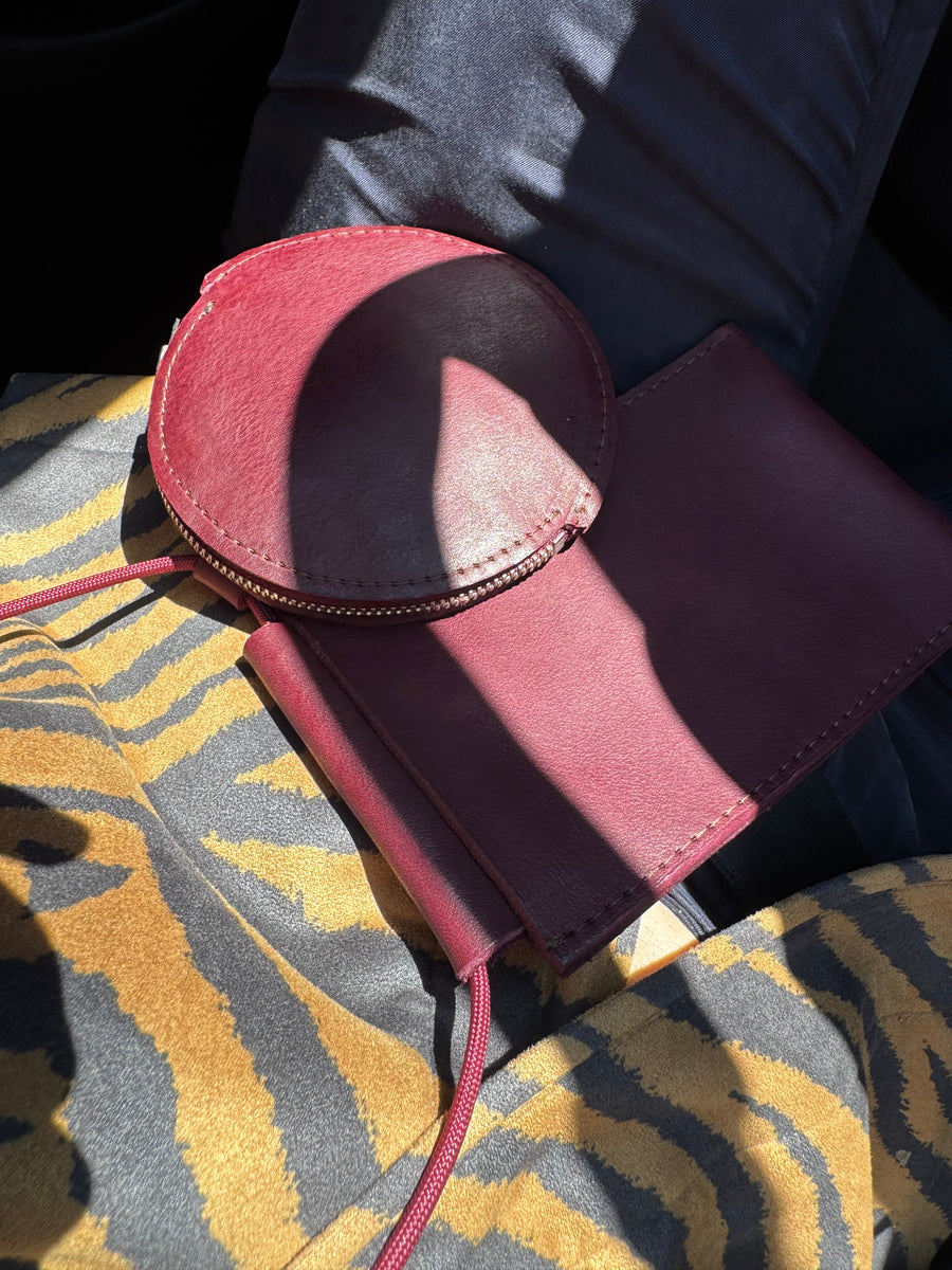 Duo Set BORDO 100% skóra naturalna