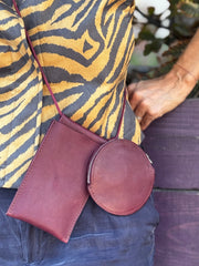 Duo Set BORDO 100% skóra naturalna
