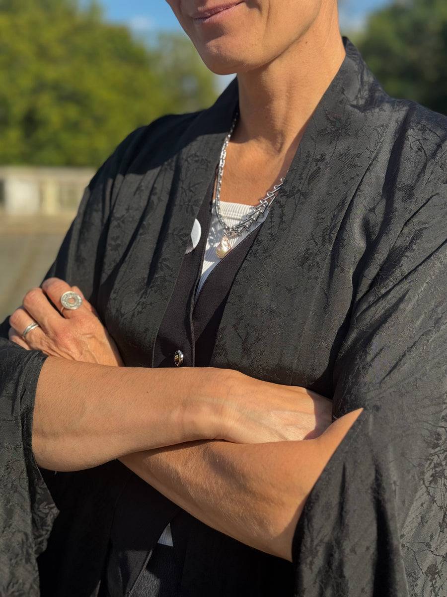 Kimono JACQUARD BLACK MAT