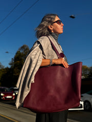 Torba XXL Bordo 100% leather