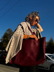 Torba XXL Bordo 100% leather