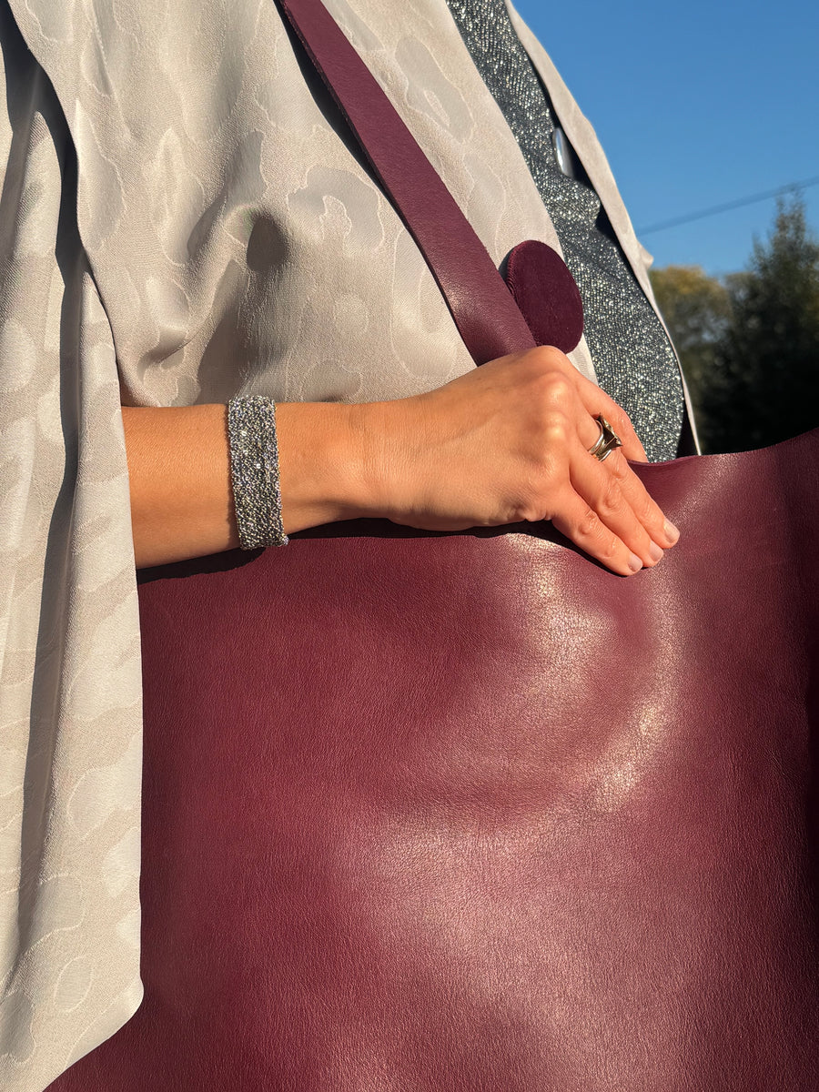 Torba XXL Bordo 100% leather