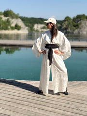 kimono WHITE JACQUARD