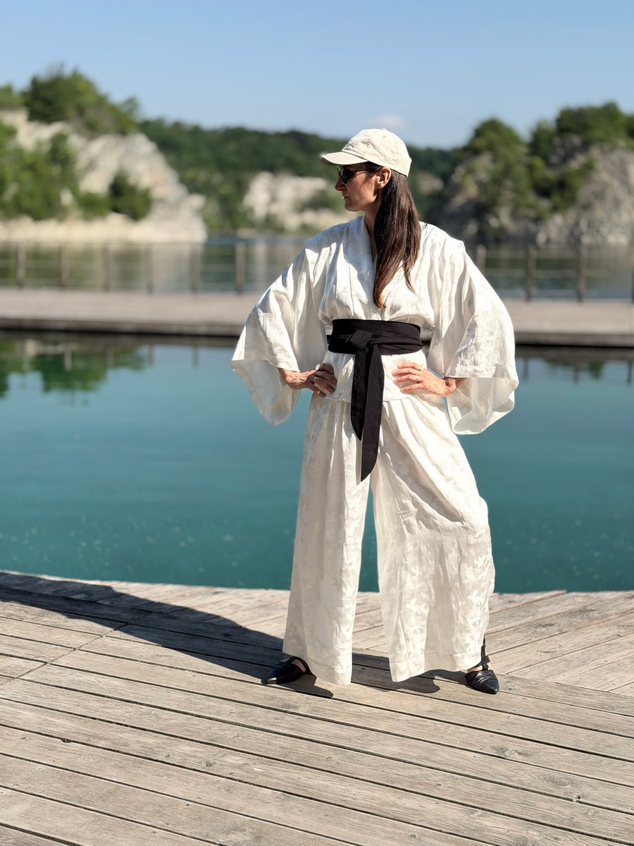 kimono WHITE JACQUARD