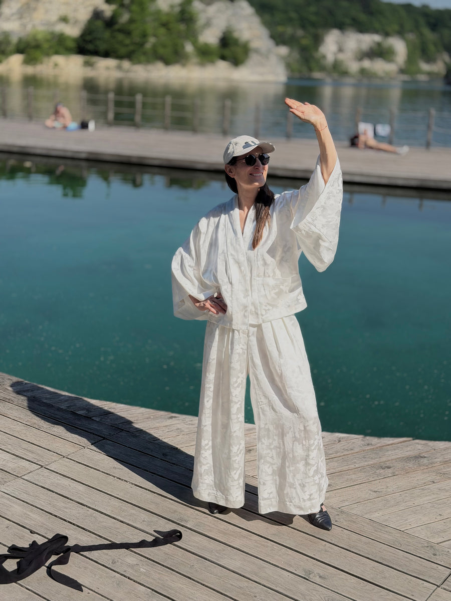 kimono WHITE JACQUARD