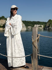 WHITE JACQUARD hakama trousers