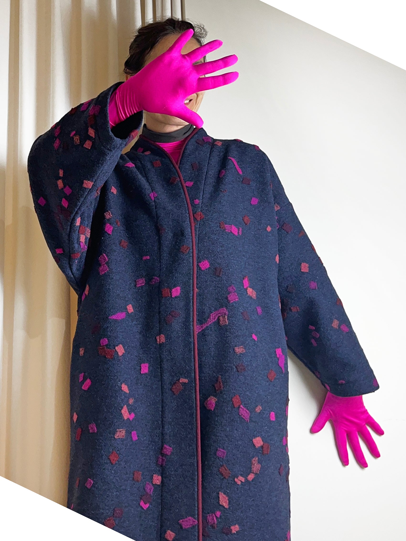 Kimono płaszcz PIET ART granat