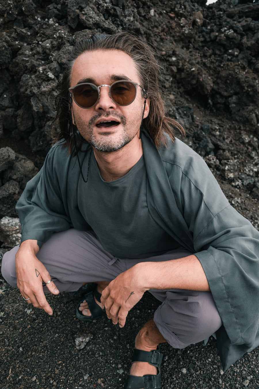 kimono BASALT tencel