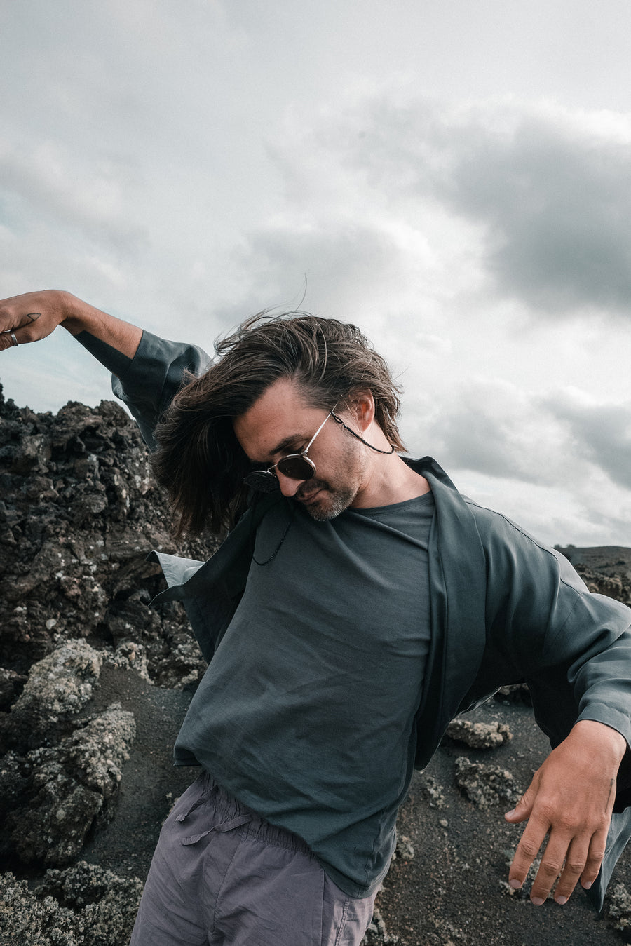 kimono BASALT tencel
