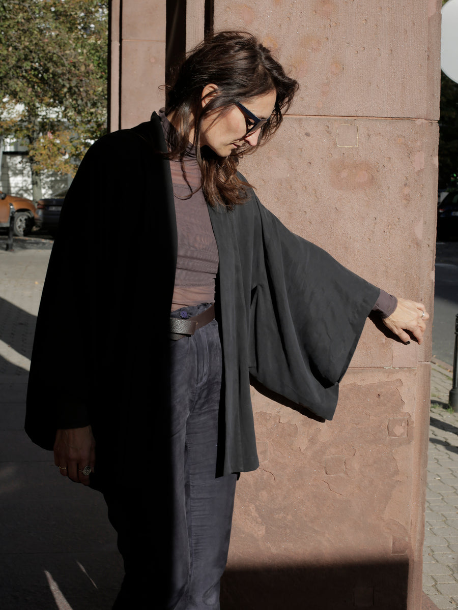 kimono JIN じん black tencel