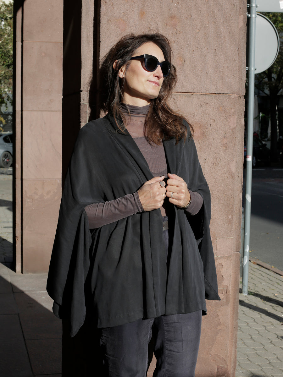 kimono JIN じん black tencel
