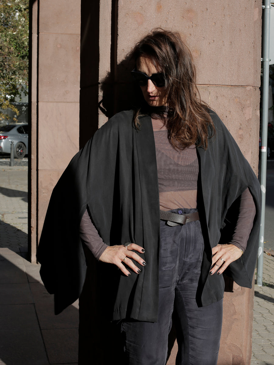 kimono JIN じん black tencel