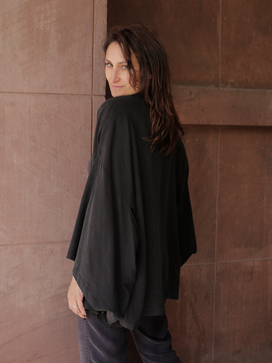 kimono JIN じん black tencel