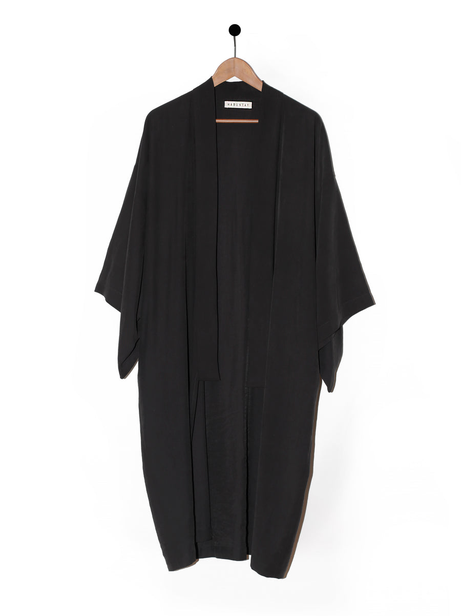 Kimono DEEP BLACK tencel długie