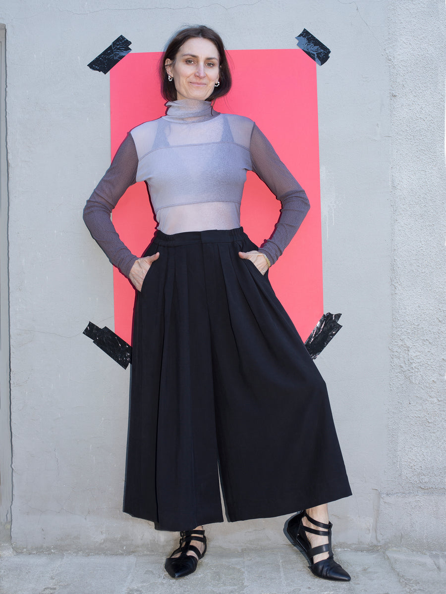 spodnie WEST HAKAMA black tencel