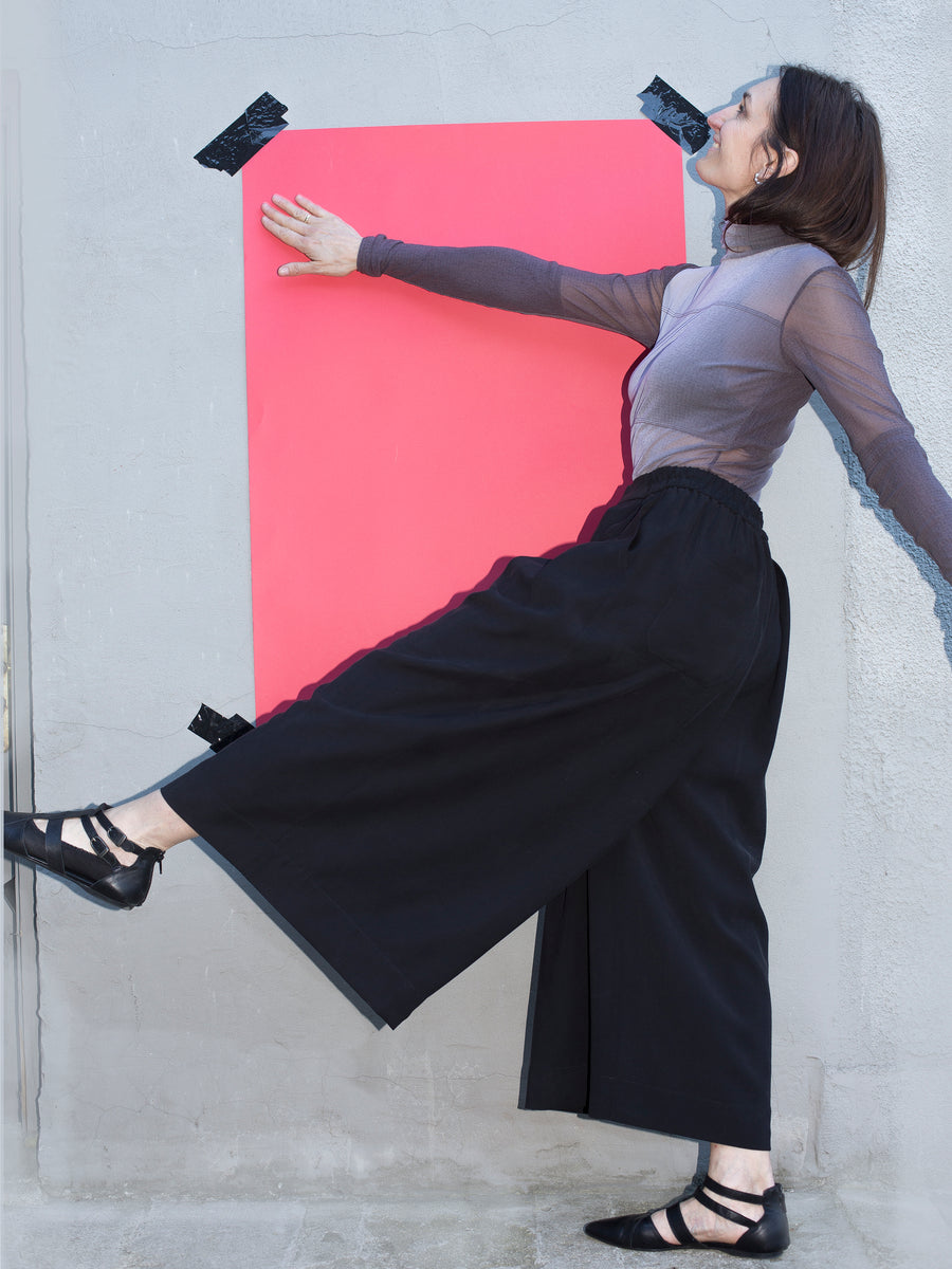 spodnie WEST HAKAMA black tencel
