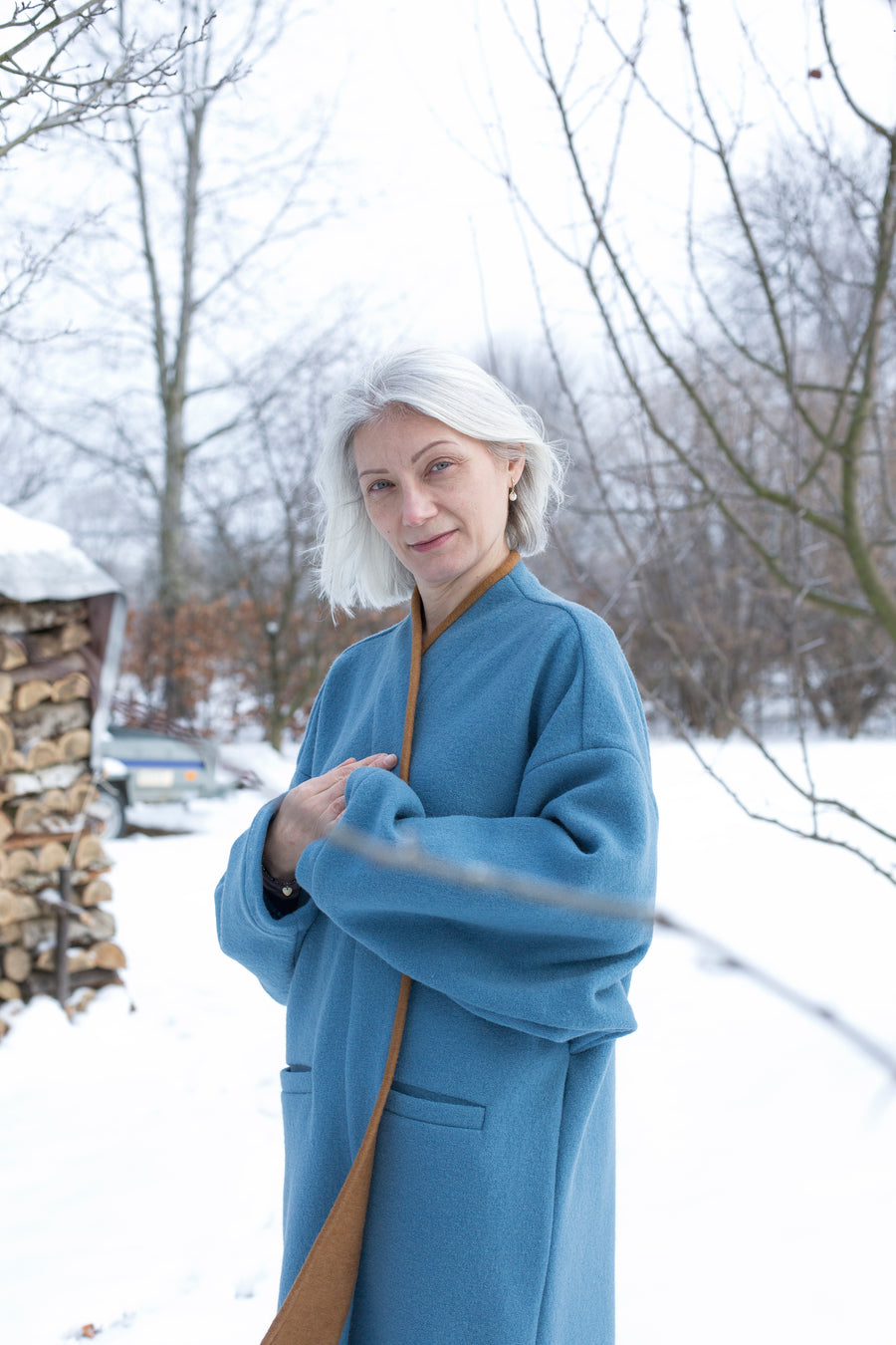 Kimono COLD BLUE long