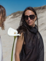 Transparentna bluzka z tencelu BLACK CALLA