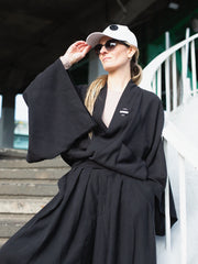 kimono Deep Black Tencel krótkie
