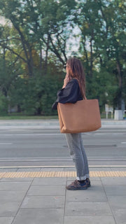 Torba XXL CAMEL 100% skóra naturalna